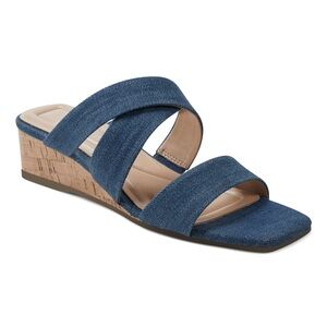 Easy Spirit Blue Denim Wedge Sandals